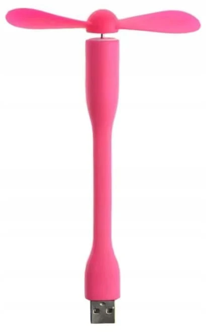 Mini Wentylator USB Elastyczny Cichy Do Laptopa Powerbanku Różowy