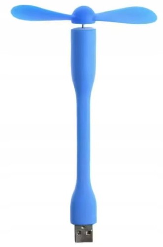 Mini Wentylator USB Elastyczny Cichy Do Laptopa Powerbanku Niebieski