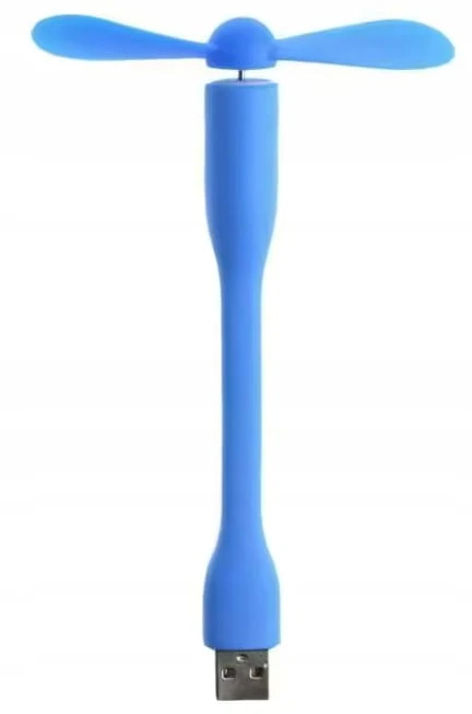 Mini Wentylator USB Elastyczny Cichy Do Laptopa Powerbanku Niebieski