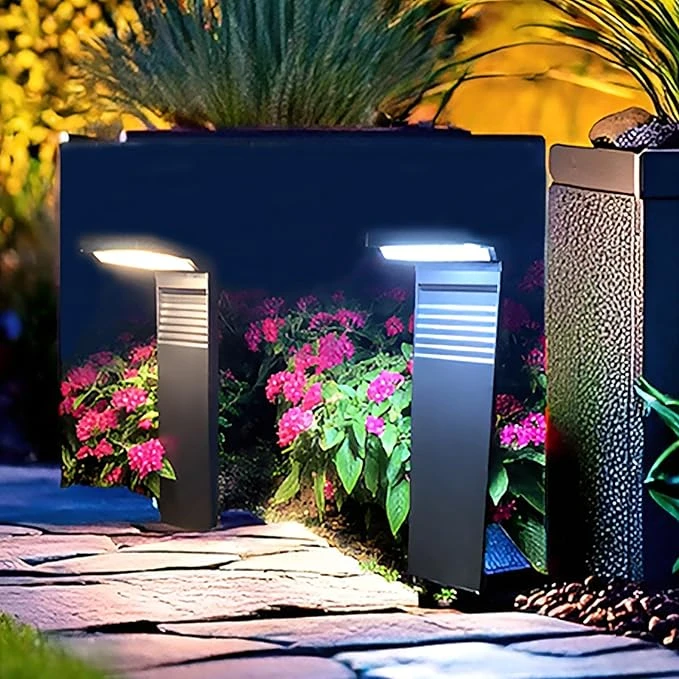 Lampy Solarne Ogrodowe LED 2 szt. Ciepłe/Zimne Światło Do Ogrodu i Ścieżek
