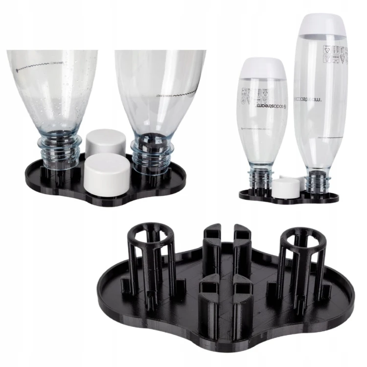 OCIEKACZ do butelek SODASTREAM na 2 dwie butelki UCHWYT kolor czarny