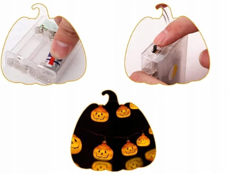 Girlanda DYNIE LED Halloween 3 metry 20 diód na baterie pomarańczowe