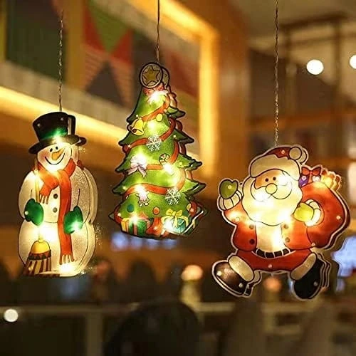 Choinka LED Ozdoba dekoracja światełka na okno Boże Narodzenie na baterie