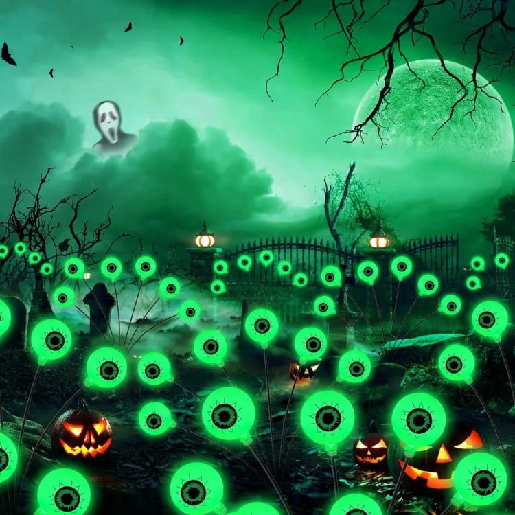 Lampki Halloween LED Oczy 2x Zestaw Na Baterie Dekoracja Ogrodowa