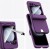 Samsung Galaxy Z Flip 5 Etui Portfelowe + Folia Ochrona 360 Karty fioletowe