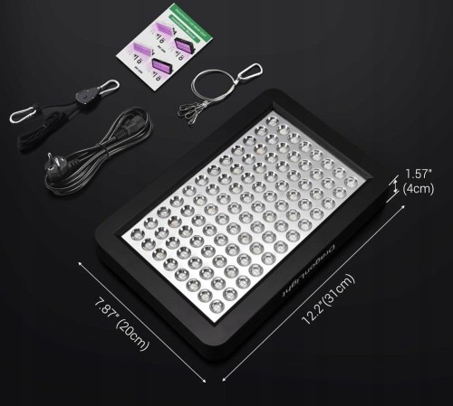 Lampa panel LED do uprawy roślin wzrostu warzyw pełne spektrum GROW czarna