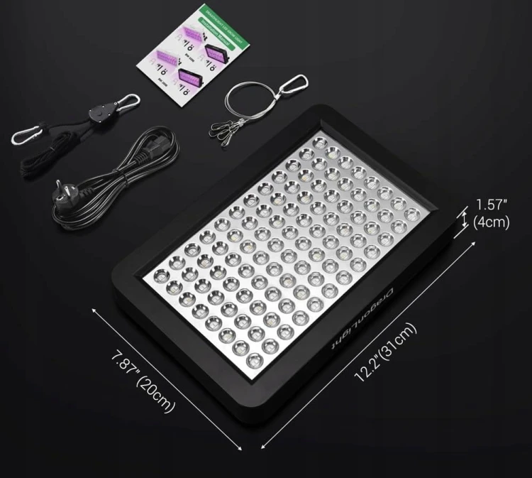Lampa panel LED do uprawy roślin wzrostu warzyw pełne spektrum GROW czarna