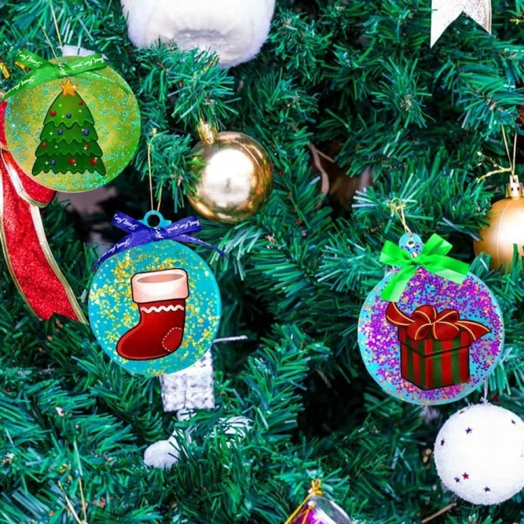 6x Silikonowe Foremki do Żywicy Epoksydowej Ozdoby Choinkowe DIY Zawieszki