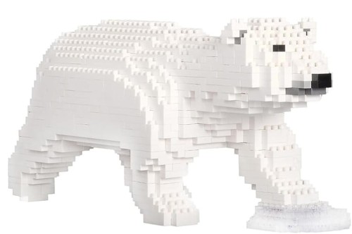 Zestaw klocków Niedźwiedź Polarny 1077 elemetów mikro klocki model 3D