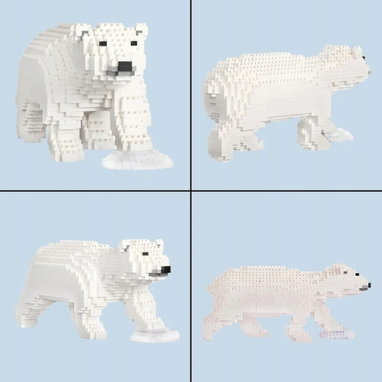 Zestaw klocków Niedźwiedź Polarny 1077 elemetów mikro klocki model 3D