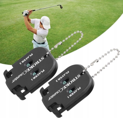 2x Licznik uderzeń kliknięć golf dla 2 graczy z zawieszką brelok ręczny