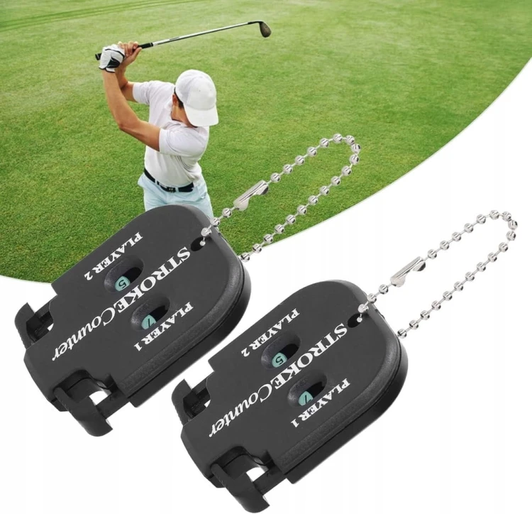 2x Licznik uderzeń kliknięć golf dla 2 graczy z zawieszką brelok ręczny