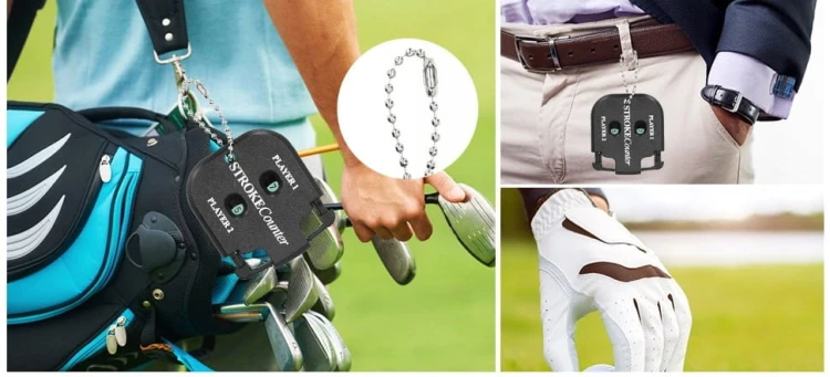 2x Licznik uderzeń kliknięć golf dla 2 graczy z zawieszką brelok ręczny