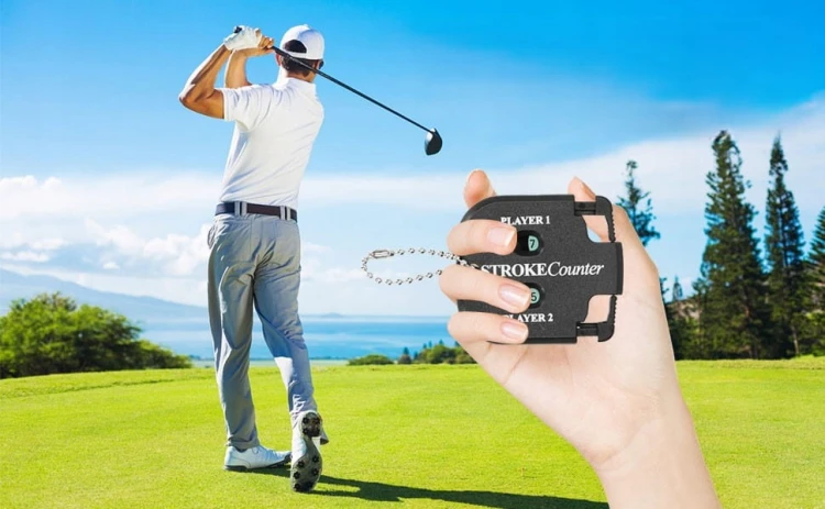 2x Licznik uderzeń kliknięć golf dla 2 graczy z zawieszką brelok ręczny